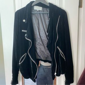 Velour dress blazer with satin lining
